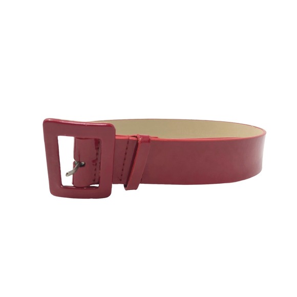 Nine West Womens Red Wide Belt Shiny Patent Leather - Size Small Fashion Waist - Picture 1 of 6